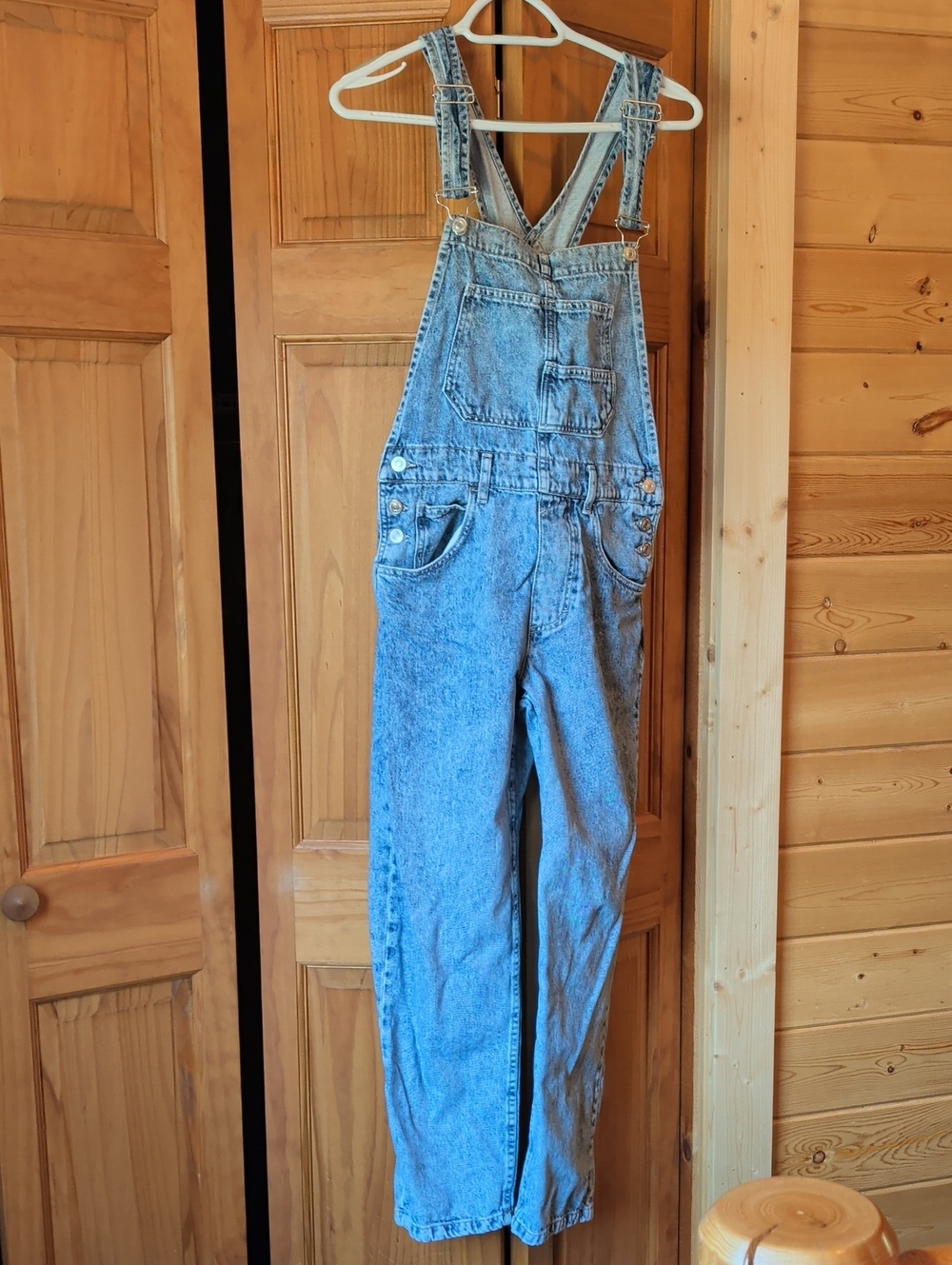 We The Free Light Blue Denim Overalls Jumpsuit